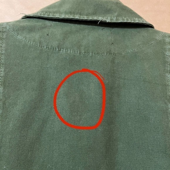 Jen's Pirate Booty x Free People Military Utility Jacket Boho Trim Green Size S - Picture 13 of 15